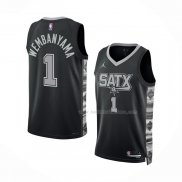 Maillot San Antonio Spurs Victor Wembanyama NO 1 Statement 2022-23 Noir