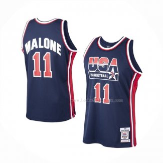 Maillot USA 1992 Karl Malone NO 11 Bleu