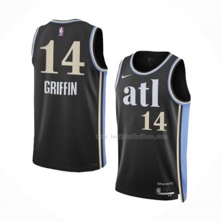 Maillot Atlanta Hawks AJ Griffin NO 14 Ville 2023-24 Noir