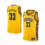 Maillot Brooklyn Nets Nicolas Claxton NO 33 Ville 2020-21 Jaune