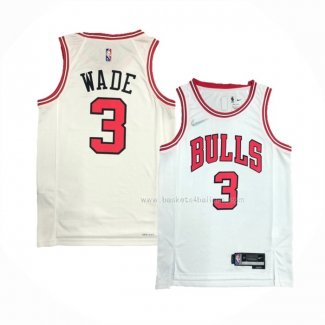 Maillot Chicago Bulls Dwyane Wade NO 3 Association 2021 Blanc