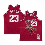 Maillot Chicago Bulls Michael Jordan NO 23 Juic Wrld x Br Rouge