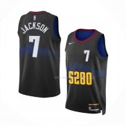 Maillot Denver Nuggets Reggie Jackson NO 7 Ville 2023-24 Noir