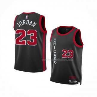 Maillot Enfant Chicago Bulls Michael Jordan NO 23 Ville 2023-24 Noir