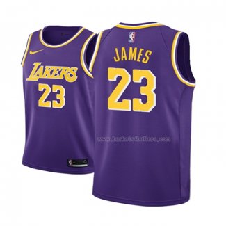 Maillot Enfant Los Angeles Lakers LeBron James NO 23 Statement 2018-19 Volet