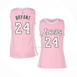 Maillot Femme Los Angeles Lakers Kobe Bryant NO 24 Rosa