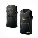 Maillot Golden Edition Chicago Bulls Michael Jordan NO 23 Noir