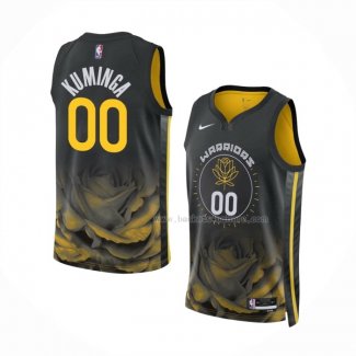 Maillot Golden State Warriors Jonathan Kuminga NO 00 Ville 2022-23 Noir