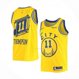 Maillot Golden State Warriors Klay Thompson NO 11 Classic 2019-20 Jaune