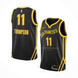 Maillot Golden State Warriors Klay Thompson NO 11 Ville 2023-24 Noir