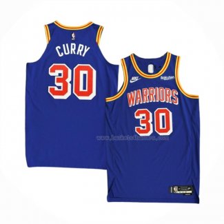 Maillot Golden State Warriors Stephen Curry NO 30 Classic 2021-22 Authentique Bleu