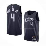 Maillot Los Angeles Clippers Brandon Boston JR. NO 4 Ville 2023-24 Bleu