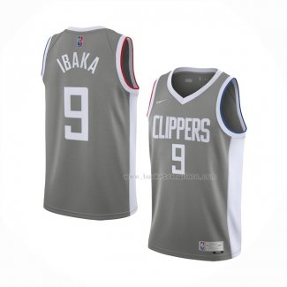 Maillot Los Angeles Clippers Serge Ibaka NO 9 Earned 2020-21 Gris