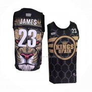 Maillot Los Angeles Lakers LeBron James NO 23 Lion Noir