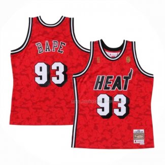 Maillot Miami Heat Bape NO 93 Mitchell & Ness Rouge