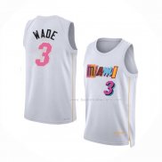 Maillot Miami Heat Dwyane Wade NO 3 Ville 2022-23 Blanc