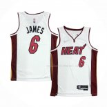 Maillot Miami Heat LeBron James NO 6 Association 2021-22 Blanc