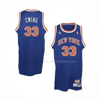 Maillot New York Knicks John Starks NO 3 Retro Bleu