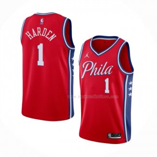 Maillot Philadelphia 76ers James Harden NO 1 Statement 2020-21 Rouge