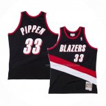 Maillot Portland Trail Blazers Scottie Pippen NO 33 Hardwood Classics Throwback Noir