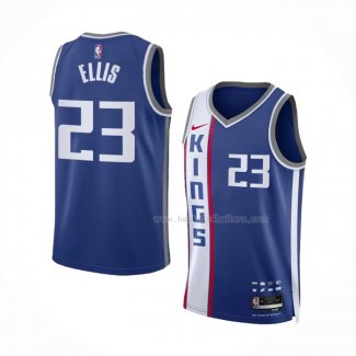 Maillot Sacramento Kings Keon Ellis NO 23 Ville 2023-24 Bleu