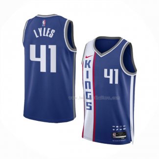 Maillot Sacramento Kings Trey Lyles NO 41 Ville 2023-24 Bleu