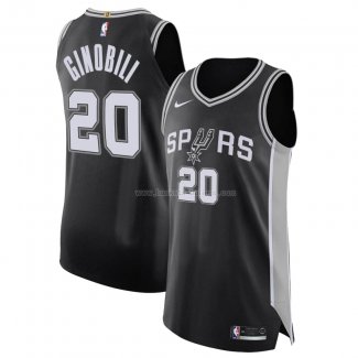 Maillot San Antonio Spurs Manu Ginobili NO 20 Icon Authentique Noir