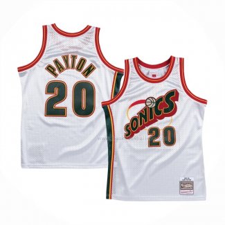 Maillot Seattle Supersonics Gary Payton NO 20 Historic Retro Blanc