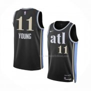 Maillot Atlanta Hawks Trae Young NO 11 Ville 2023-24 Noir