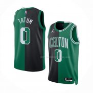 Maillot Boston Celtics Jayson Tatum NO 0 Split Noir Vert