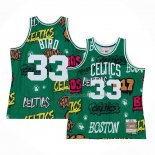 Maillot Boston Celtics Larry Bird NO 33 Slap Sticker Mitchell & Ness 1985-86 Vert