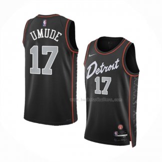 Maillot Detroit Pistons Stanley Umude NO 17 Ville 2023-24 Noir