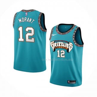 Maillot Enfant Memphis Grizzlies Ja Morant NO 12 Classic Retro Vert