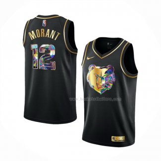 Maillot Golden Edition Memphis Grizzlies Ja Morant NO 12 2021-22 Noir