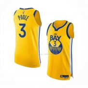 Maillot Golden State Warriors Jordan Poole NO 3 Statement Authentique 2022 Or