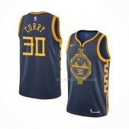 Maillot Golden State Warriors Stephen Curry NO 30 Ville 2018-19 Bleu