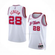 Maillot Houston Rockets Alalperen Sengun NO 28 Ville 2023-24 Blanc