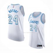 Maillot Los Angeles Lakers Kobe Bryant NO 24 Ville Authentique 2020-21 Blanc