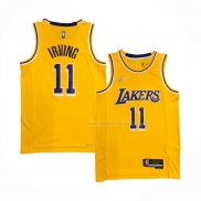 Maillot Los Angeles Lakers Kyrie Irving NO 11 75th Anniversary 2021-22 Jaune