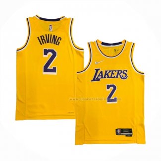 Maillot Los Angeles Lakers Kyrie Irving NO 2 75th Anniversary 2021-22 Jaune