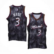 Maillot Miami Heat Dwyane Wade NO 3 Fashion Royalty Noir