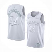 Maillot Milwaukee Bucks Giannis Antetokounmpo NO 34 MVP Blanc