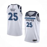 Maillot Minnesota Timberwolves Derrick Rose NO 25 Association Blanc