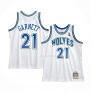 Maillot Minnesota Timberwolves Kevin Garnett NO 21 Hardwood Classics Throwback Blanc