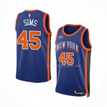 Maillot New York Knicks Jericho Sims NO 45 Ville 2023-24 Bleu