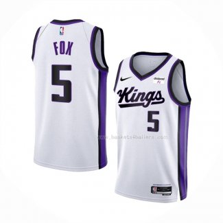 Maillot Sacramento Kings De’aaron Fox NO 5 Association 2023-24 Blanc