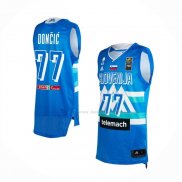 Maillot Slovenia Luka Doncic NO 77 Tokyo 2021 Bleu