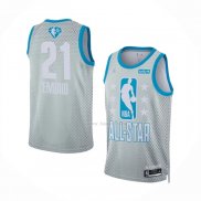 Maillot All Star 2022 Philadelphia 76ers Joel Embiid NO 21 Gris