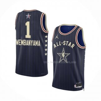 Maillot All Star 2024 San Antonio Spurs Victor Wembanyama NO 1 Bleu