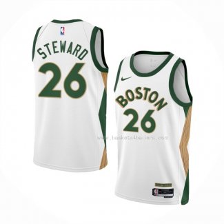 Maillot Boston Celtics Dj Steward NO 26 Ville 2023-24 Blanc